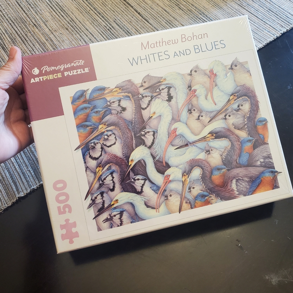 Matthew Bohan: Whites and Blues 500-Piece Jigsaw Puzzle (Pomegranate) 24" x 18"